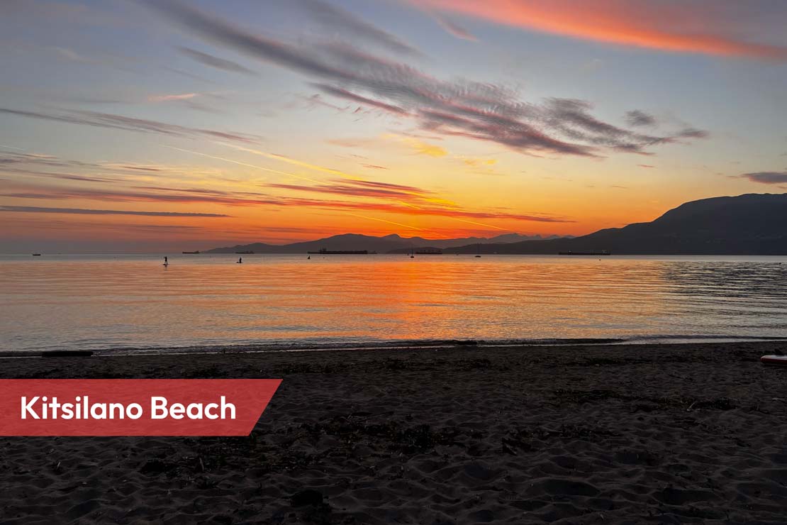Relax at Kitsilano Beach, Vancouver with the Dreamscape Tour Package featuring sandy shores, ocean views, and a vibrant beach atmosphere.