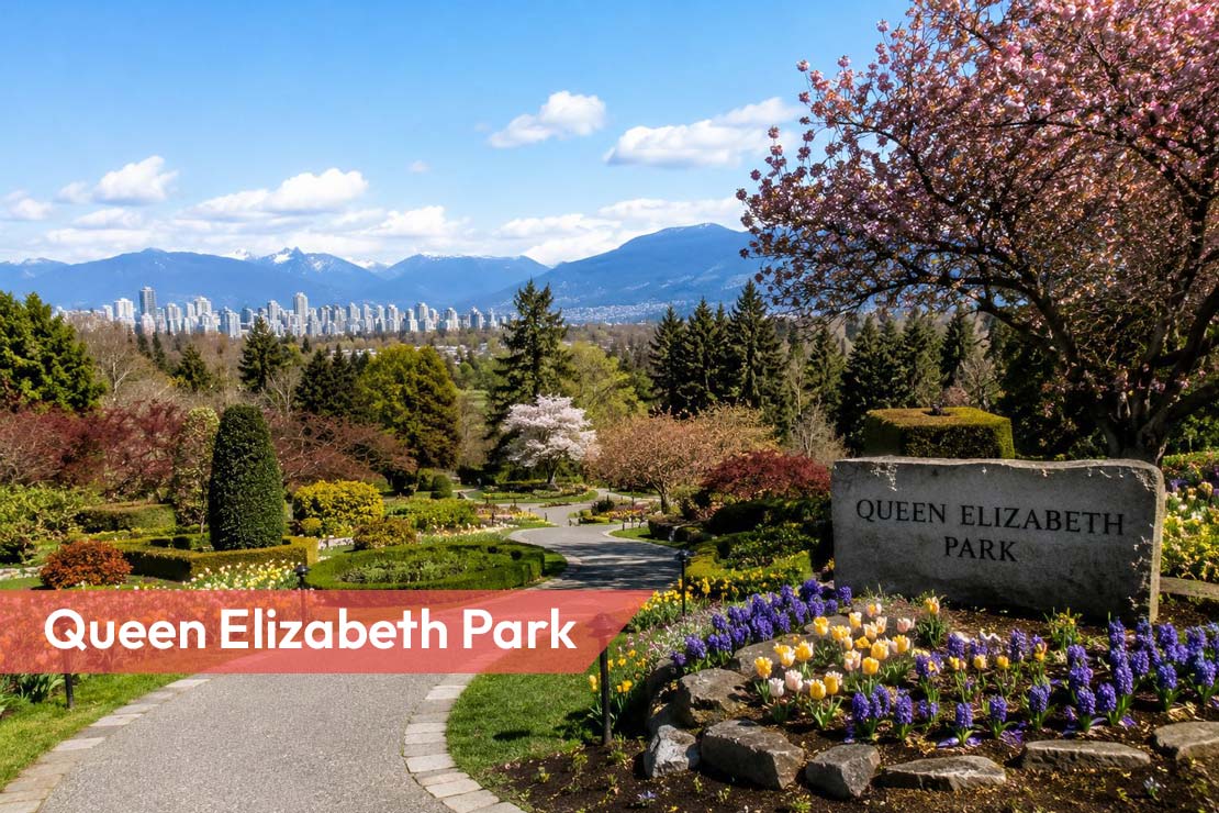 Explore the natural beauty of Queen Elizabeth Park, Vancouver with the Dreamscape Tour Package featuring scenic gardens and stunning city views.